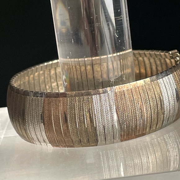 Vintage Sterling silver & gold Milor Italy bracelet cuff - Picture 14 of 16